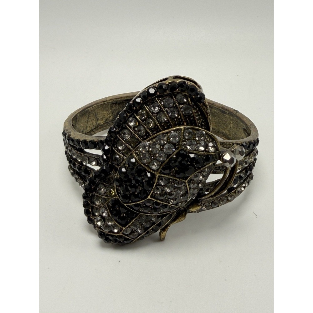Jessica Carlyle Butterfly New Battery Ladies Cuff Bangle Watch 7.25" Bronze Tone